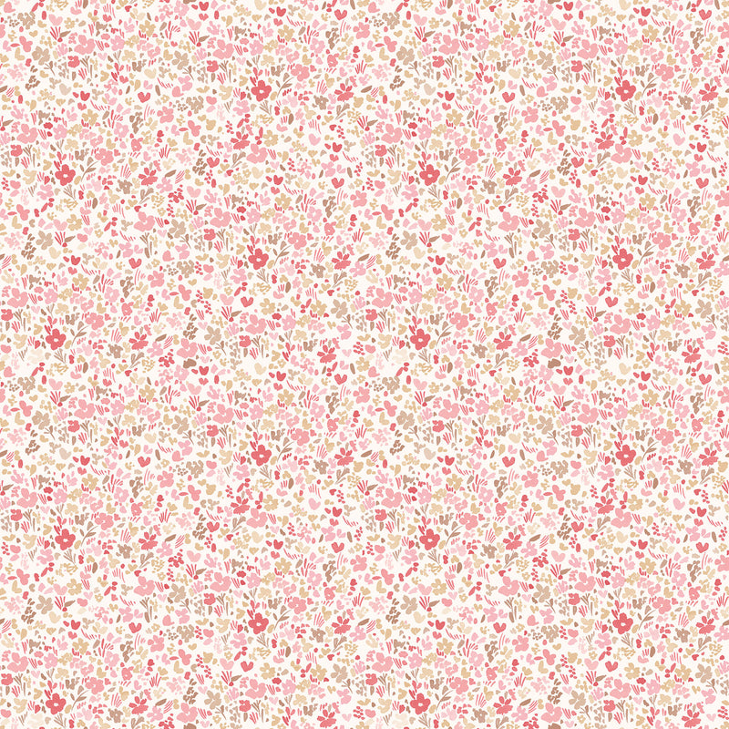media image for Mini Mod Floral Cranberry/Tan Wallpaper from the Small Prints Collection by Galerie Wallcoverings 273
