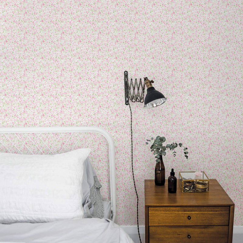 media image for Mini Mod Floral Pink/Green Wallpaper from the Small Prints Collection by Galerie Wallcoverings 22