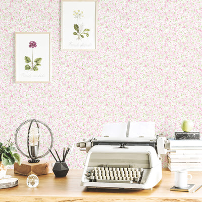 product image for Mini Mod Floral Pink/Green Wallpaper from the Small Prints Collection by Galerie Wallcoverings 49
