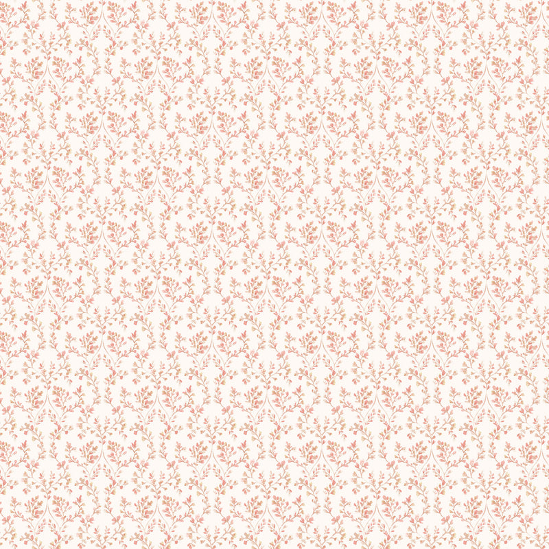 media image for Ogee Floral Cranberry/Tan Wallpaper from the Small Prints Collection by Galerie Wallcoverings 262