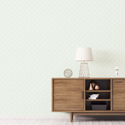 product image for Ogee Floral Emerald/Turquoise Wallpaper from the Small Prints Collection by Galerie Wallcoverings 4