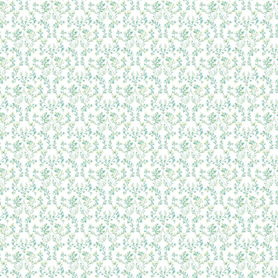 product image for Ogee Floral Emerald/Turquoise Wallpaper from the Small Prints Collection by Galerie Wallcoverings 85