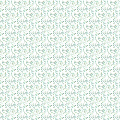 product image for Ogee Floral Emerald/Turquoise Wallpaper from the Small Prints Collection by Galerie Wallcoverings 85