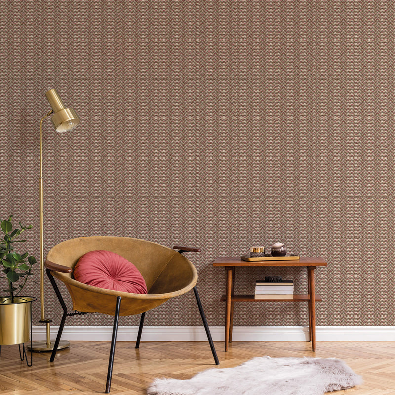 media image for Tulip Flip Chocolate/Pink Wallpaper from the Small Prints Collection by Galerie Wallcoverings 264