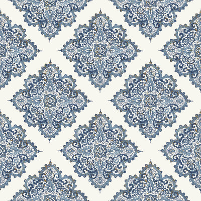 product image for Nordic Elements Motif Wallpaper in Blue 39