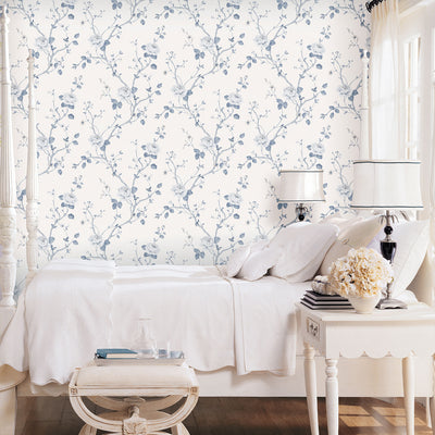 product image for Large Floral White/Blue Wallpaper from the Palazzo Collection by Galerie Wallcoverings 23