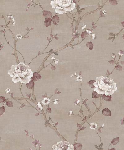 product image of Large Floral Beige/Purple Wallpaper from the Palazzo Collection by Galerie Wallcoverings 513