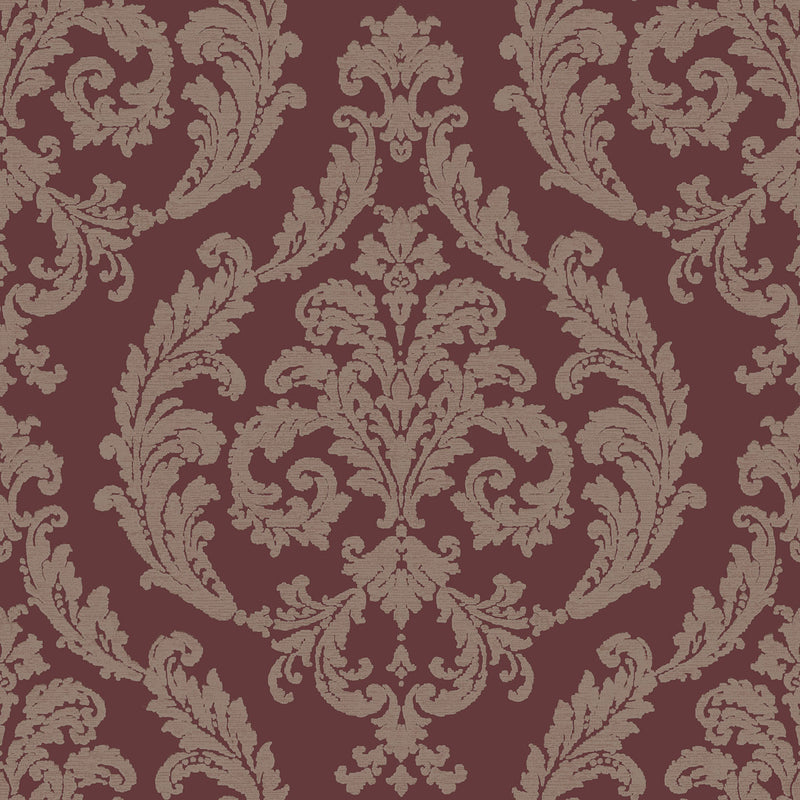 media image for Traditional Damask Maroon Wallpaper from the Palazzo Collection by Galerie Wallcoverings 269