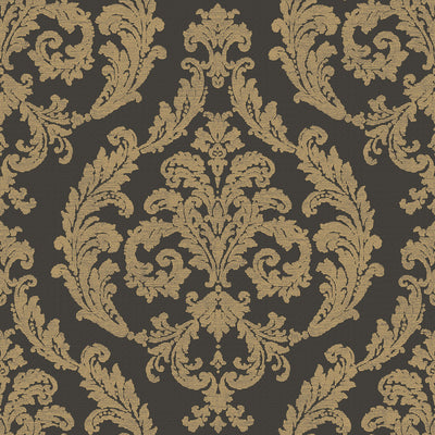 product image of Traditional Damask Black/Gold Wallpaper from the Palazzo Collection by Galerie Wallcoverings 528