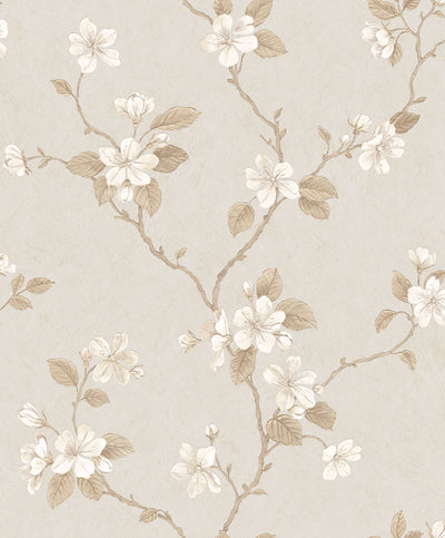 product image of sample floral branch neutral wallpaper from the palazzo collection by galerie wallcoverings 1 561