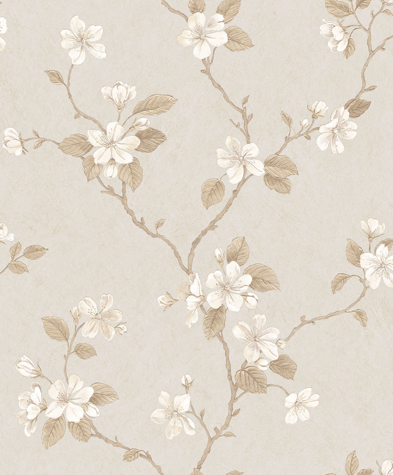 media image for sample floral branch neutral wallpaper from the palazzo collection by galerie wallcoverings 1 214