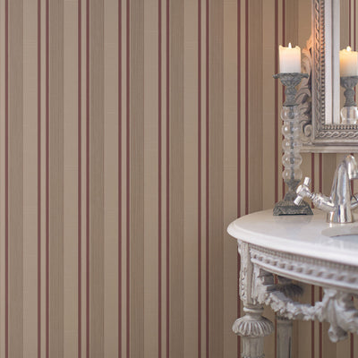 product image for Striped Tan/Maroon Wallpaper from the Palazzo Collection by Galerie Wallcoverings 96