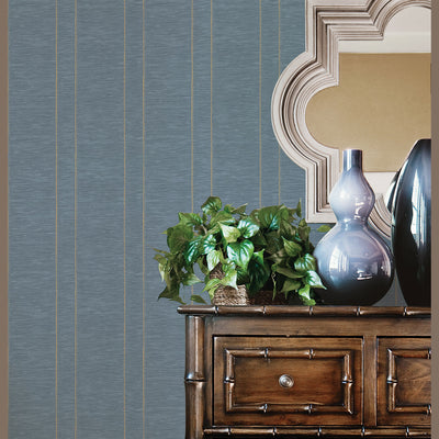 product image for Textured Stripe Blue Wallpaper from the Palazzo Collection by Galerie Wallcoverings 17