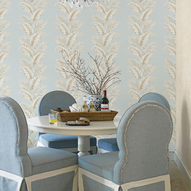 media image for Leafy Blue Wallpaper from the Palazzo Collection by Galerie Wallcoverings 297