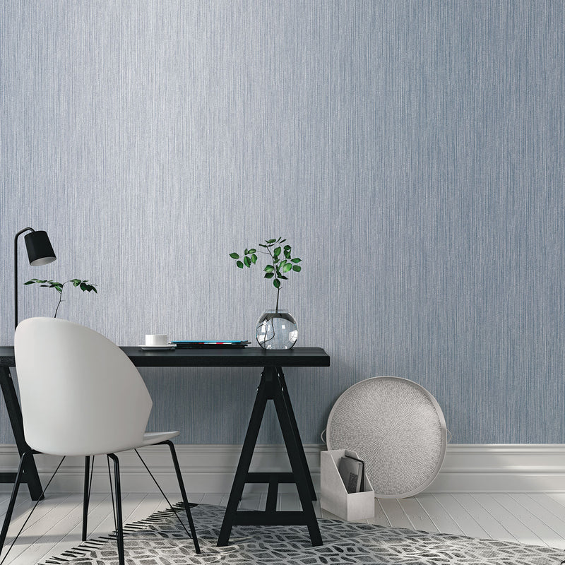media image for Vertical Textile Blue/Metallic Wallpaper from the Special FX Collection by Galerie Wallcoverings 228