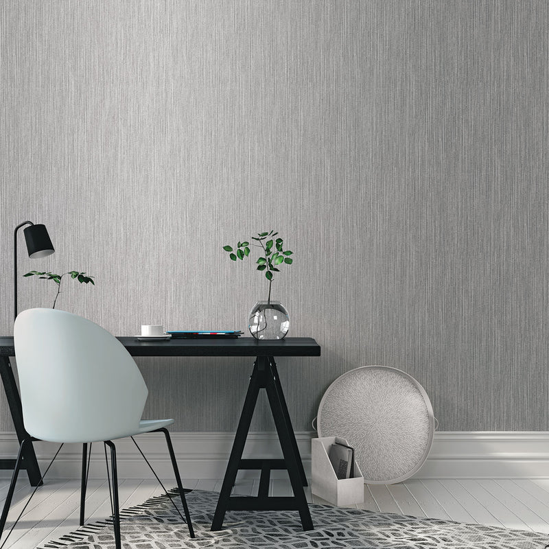 media image for Vertical Textile Charcoal/Metallic Wallpaper from the Special FX Collection by Galerie Wallcoverings 275