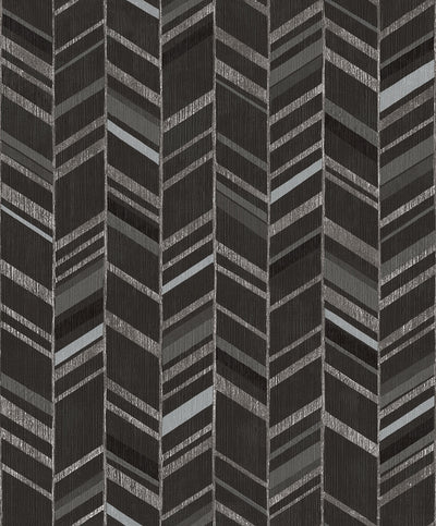 product image for Glitter Chevrons Black/Metallic Wallpaper from the Special FX Collection by Galerie Wallcoverings 85