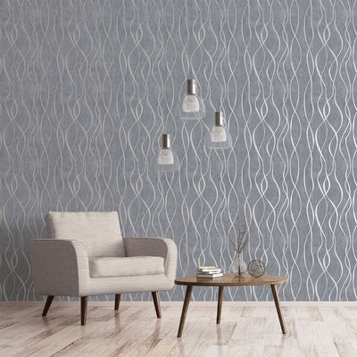 product image for Glitter Ribbons Grey/Metallic Wallpaper from the Special FX Collection by Galerie Wallcoverings 13