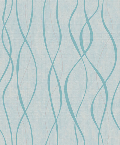 product image for Glitter Ribbons Turquoise/Metallic Wallpaper from the Special FX Collection by Galerie Wallcoverings 66