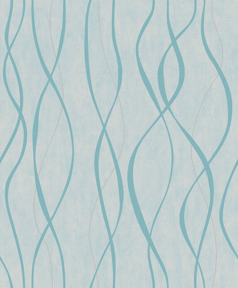 media image for Glitter Ribbons Turquoise/Metallic Wallpaper from the Special FX Collection by Galerie Wallcoverings 28