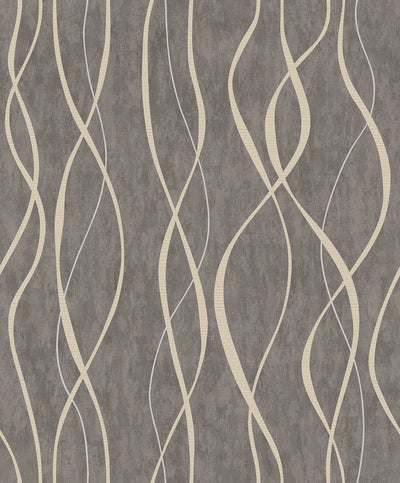 product image of Glitter Ribbons Brown/Gold Wallpaper from the Special FX Collection by Galerie Wallcoverings 555