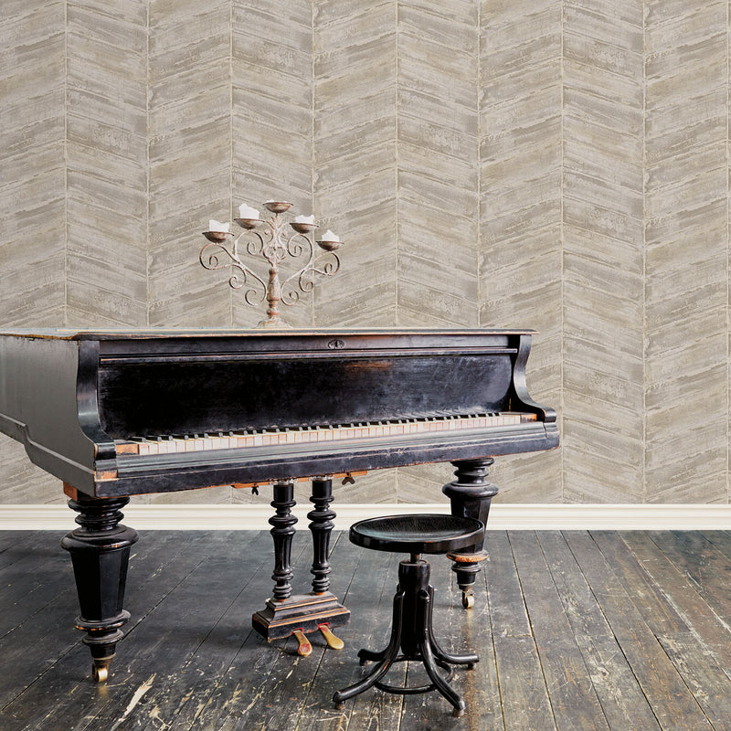 media image for Chevron Wallpaper in Brown/Blue from the Ambiance Collection by Galerie Wallcoverings 285