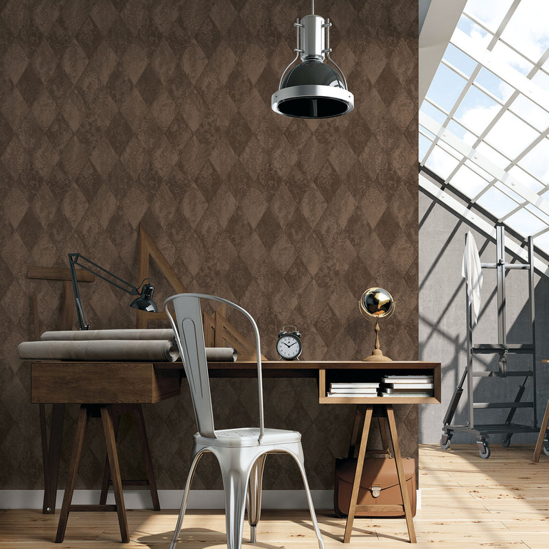 media image for Oh Wallpaper in Chocolate/Copper from the Ambiance Collection by Galerie Wallcoverings 289