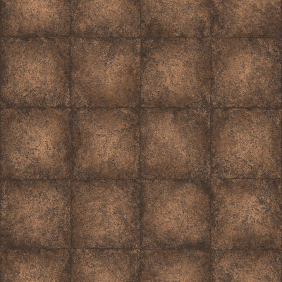 product image of sample metallic tile wallpaper in copper brown from the ambiance collection by galerie wallcoverings 1 59
