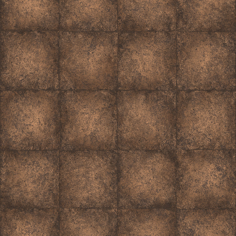 media image for sample metallic tile wallpaper in copper brown from the ambiance collection by galerie wallcoverings 1 267