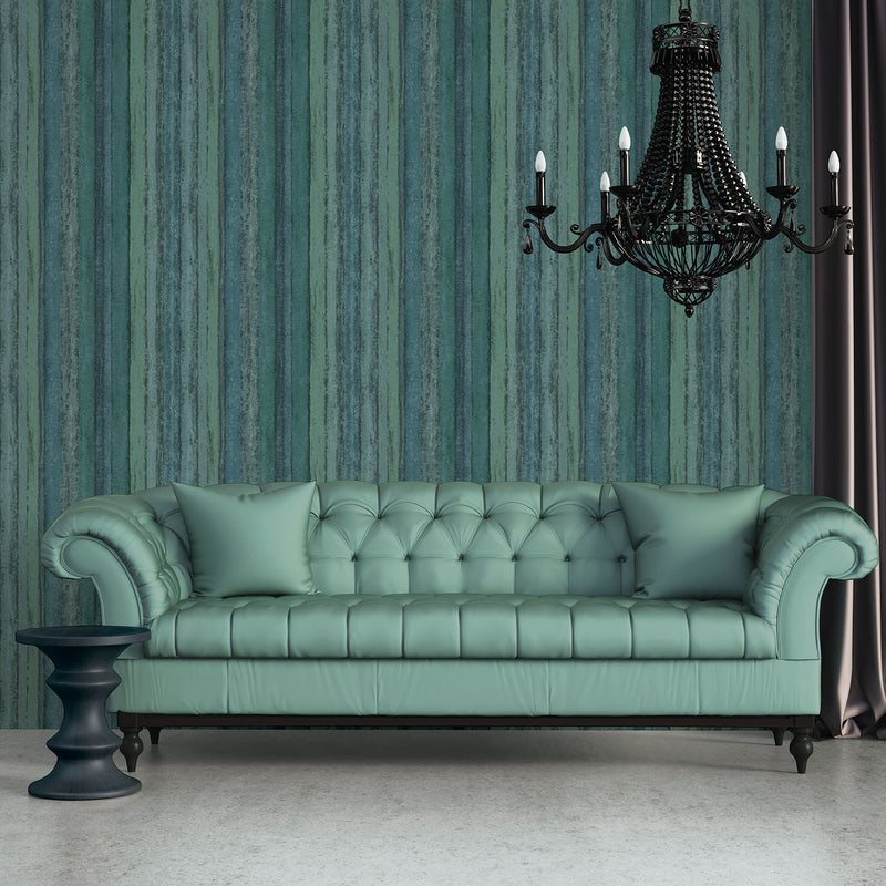 media image for Nomed Stripe Wallpaper in Turquoise from the Ambiance Collection by Galerie Wallcoverings 246