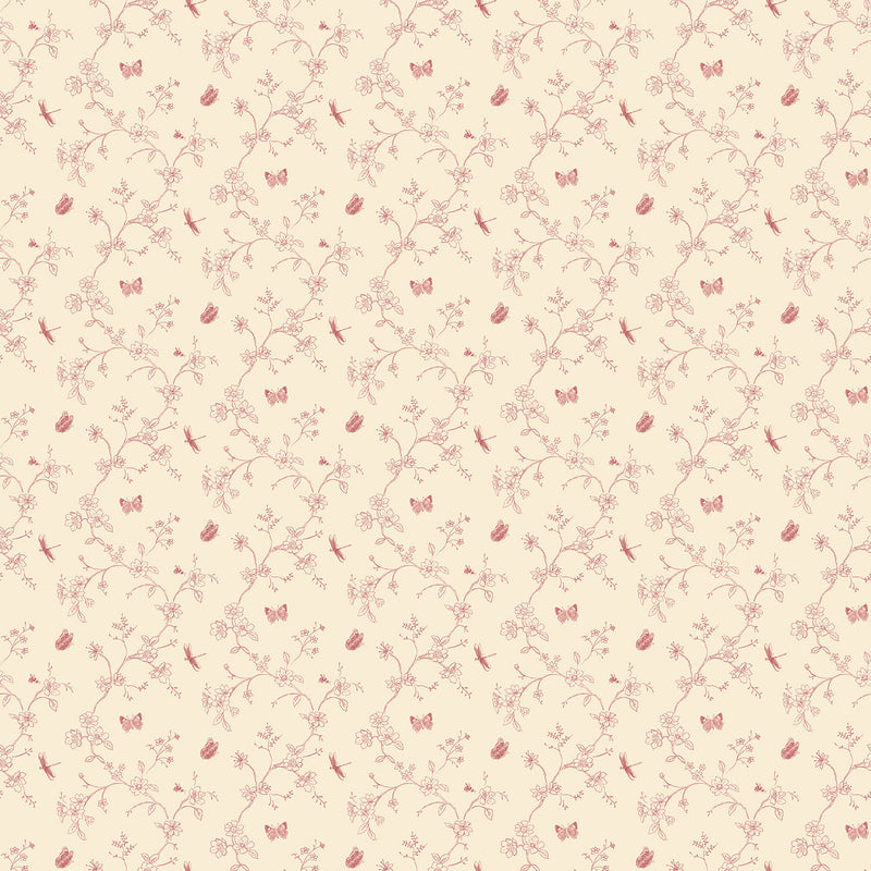 media image for sample butterflies and dragonflies red wallpaper from the miniatures 2 collection by galerie wallcoverings 1 24