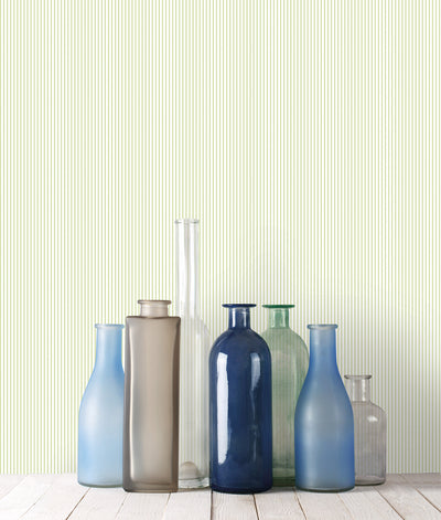 product image for Thin Stripe Green Wallpaper from the Miniatures 2 Collection by Galerie Wallcoverings 4