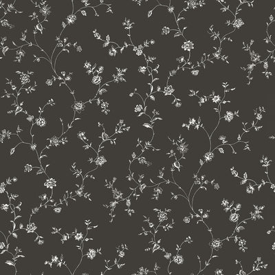 product image of sample floral trail black wallpaper from the miniatures 2 collection by galerie wallcoverings 1 563