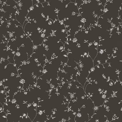 product image of sample floral trail black wallpaper from the miniatures 2 collection by galerie wallcoverings 1 546