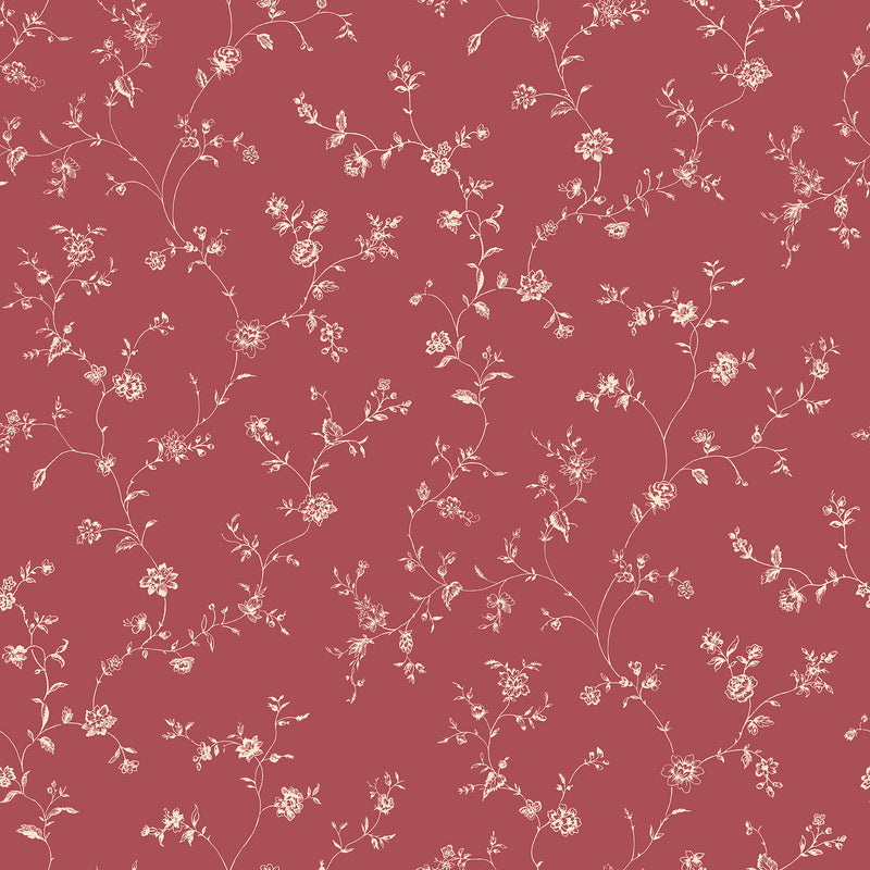 media image for Floral Trail Red Wallpaper from the Miniatures 2 Collection by Galerie Wallcoverings 285