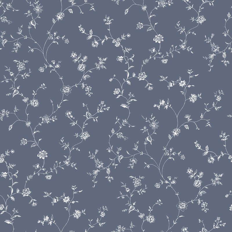 media image for sample floral trail navy wallpaper from the miniatures 2 collection by galerie wallcoverings 1 291