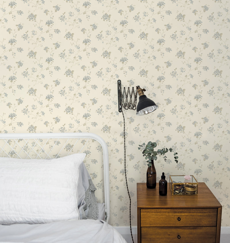 media image for Floral Branch Blue Multi Wallpaper from the Miniatures 2 Collection by Galerie Wallcoverings 288