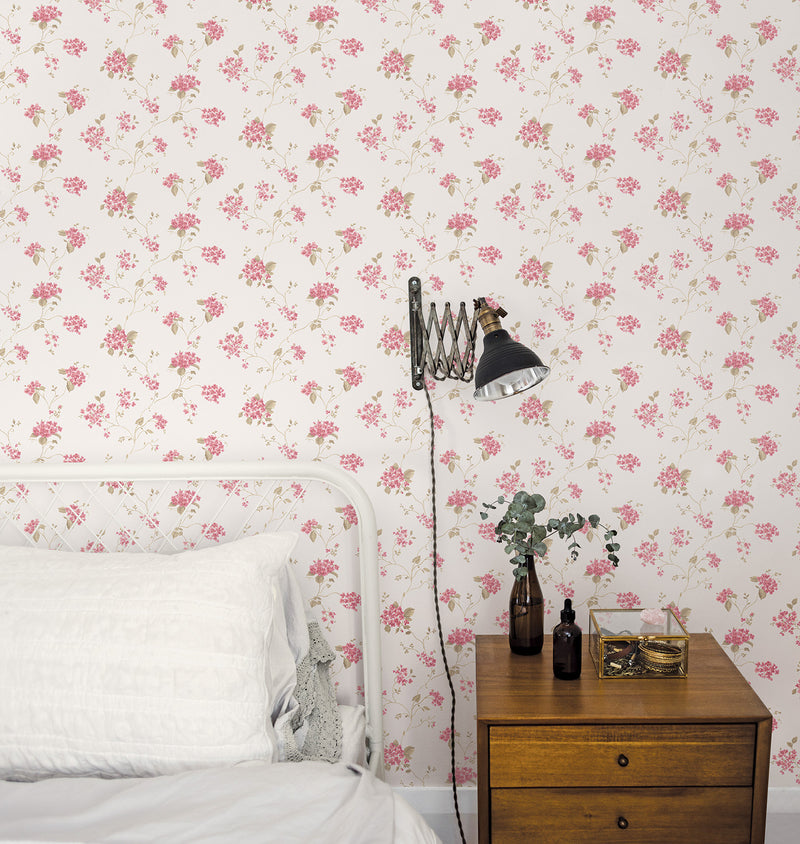 media image for Floral Branch Red/Green Wallpaper from the Miniatures 2 Collection by Galerie Wallcoverings 290