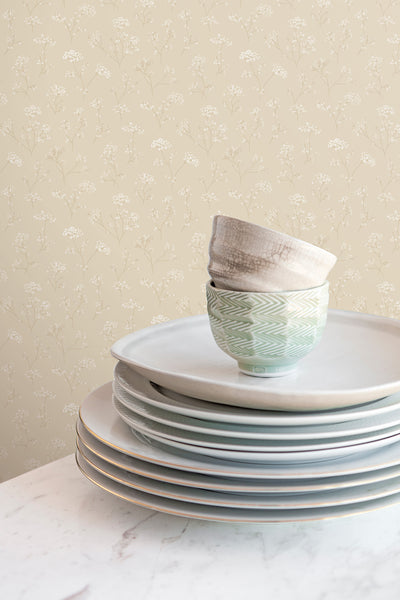 product image for Flowers Beige Wallpaper from the Miniatures 2 Collection by Galerie Wallcoverings 82