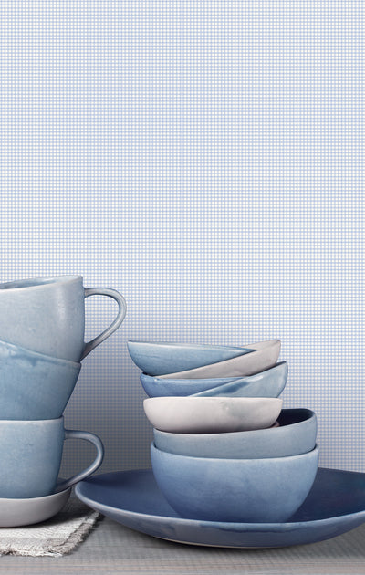 product image for Checked Blue Wallpaper from the Miniatures 2 Collection by Galerie Wallcoverings 9