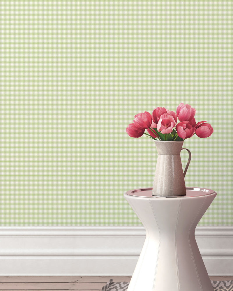 media image for Checked Green Wallpaper from the Miniatures 2 Collection by Galerie Wallcoverings 274