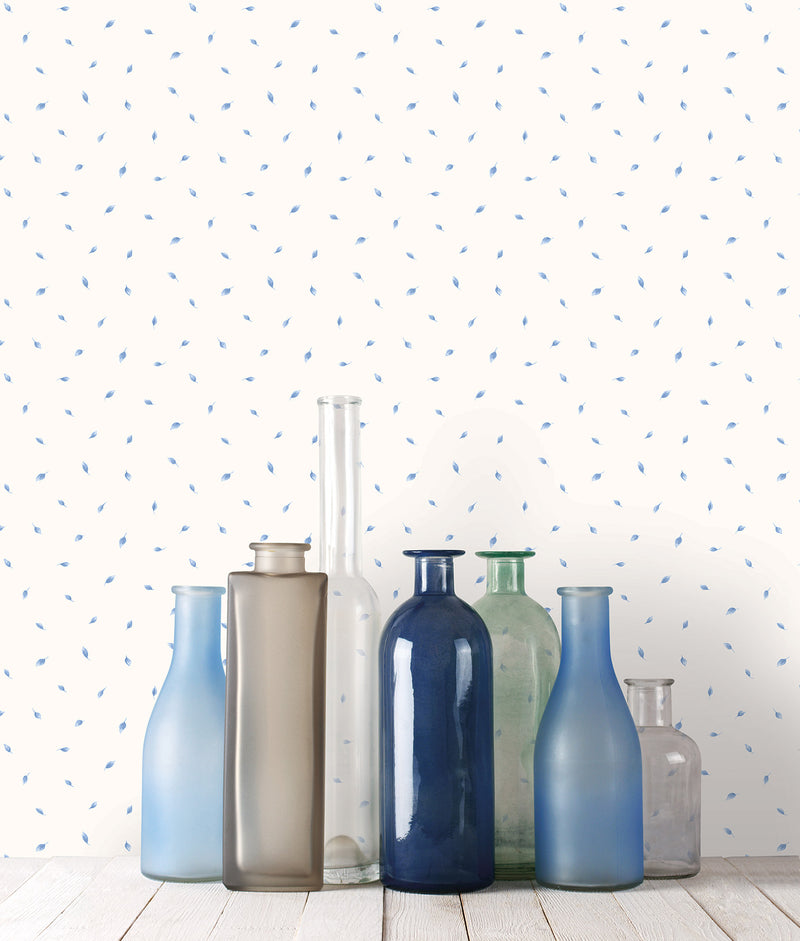media image for Polka Dot Leaves Blue Wallpaper from the Miniatures 2 Collection by Galerie Wallcoverings 273