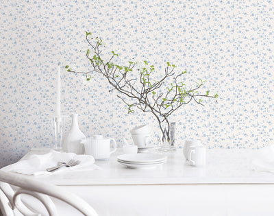 product image for Floral Blue Wallpaper from the Miniatures 2 Collection by Galerie Wallcoverings 56
