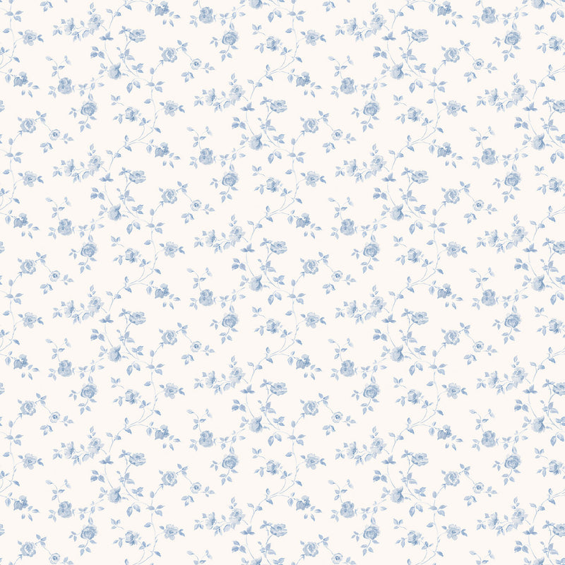 media image for Floral Blue Wallpaper from the Miniatures 2 Collection by Galerie Wallcoverings 247