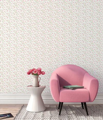 product image for Floral Red/Green Wallpaper from the Miniatures 2 Collection by Galerie Wallcoverings 2