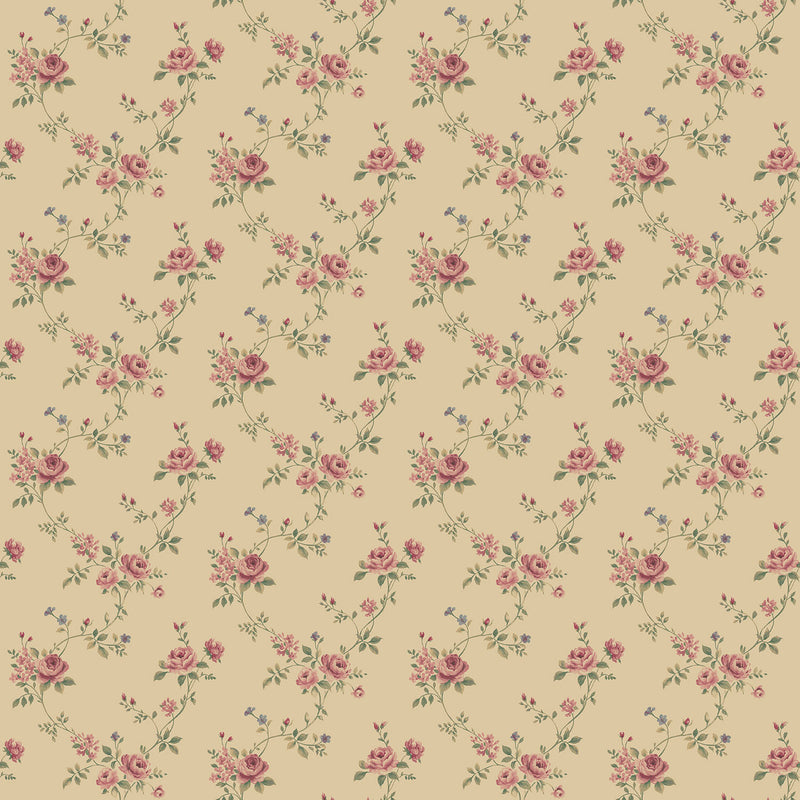 media image for Floral Trail Red/Green Wallpaper from the Miniatures 2 Collection by Galerie Wallcoverings 289