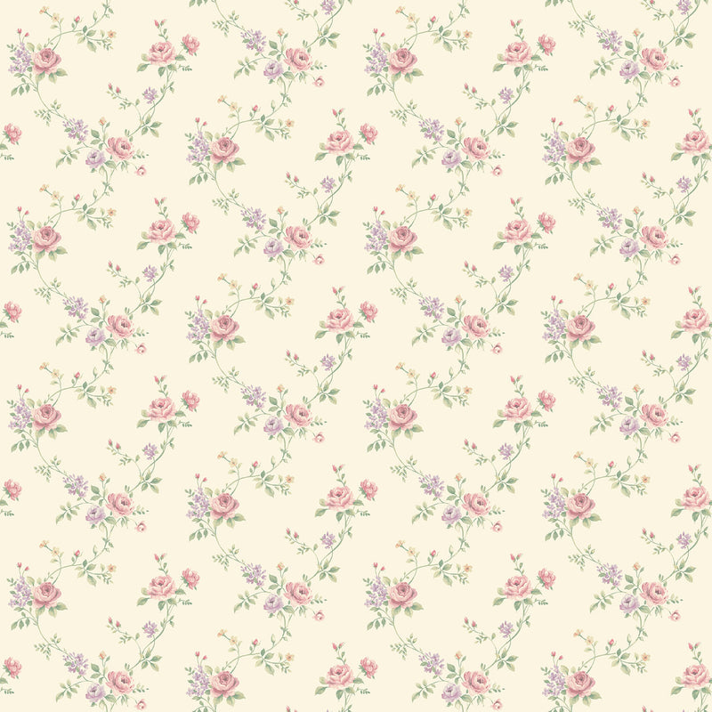media image for sample floral trail pink purple wallpaper from the miniatures 2 collection by galerie wallcoverings 1 233