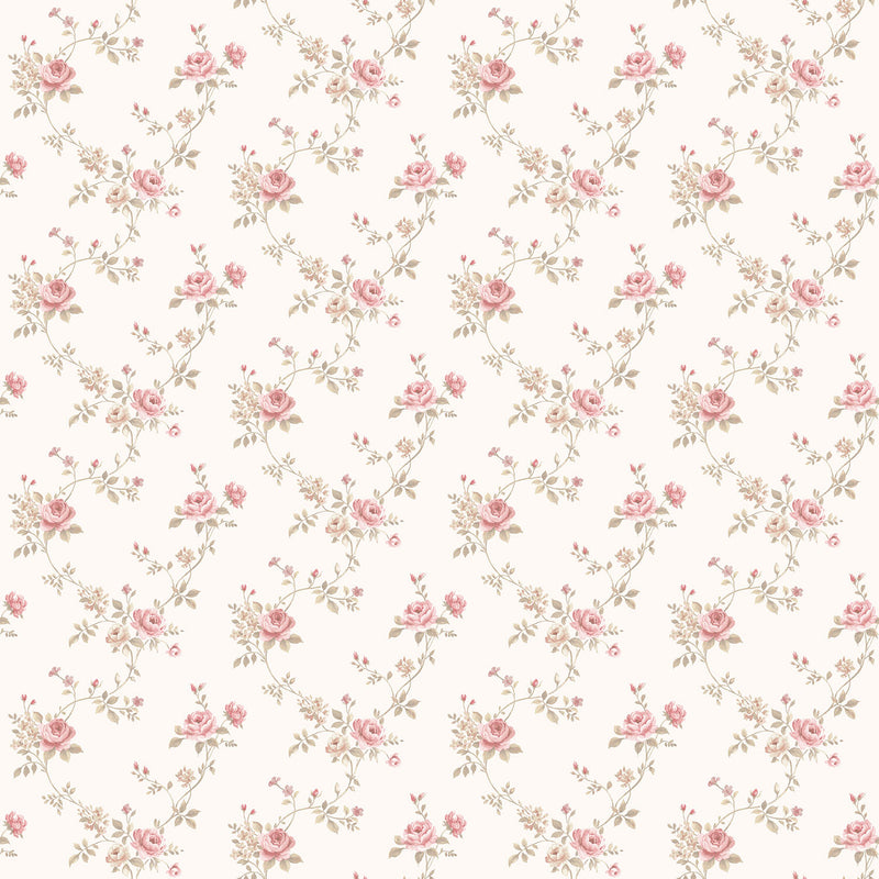 media image for Floral Trail Red/Ivory Wallpaper from the Miniatures 2 Collection by Galerie Wallcoverings 231