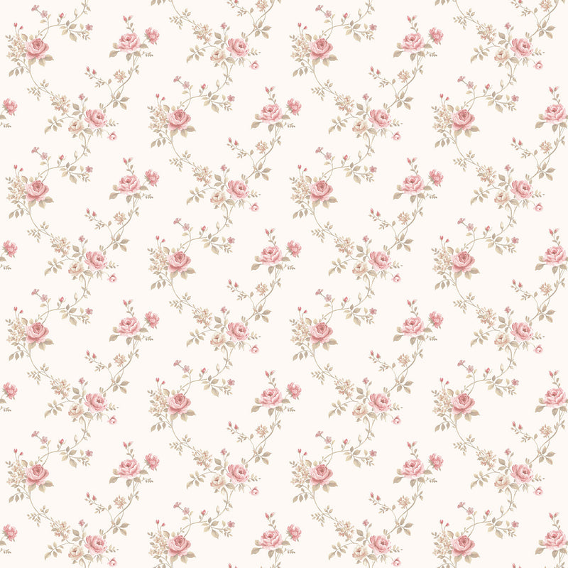 media image for Floral Trail Red/Ivory Wallpaper from the Miniatures 2 Collection by Galerie Wallcoverings 298