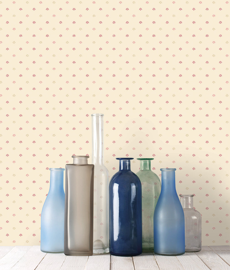 media image for Tiny Motif Red Wallpaper from the Miniatures 2 Collection by Galerie Wallcoverings 246